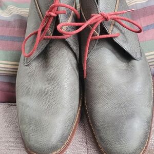 Cole Haan Gray Chukka Boots with Red Laces